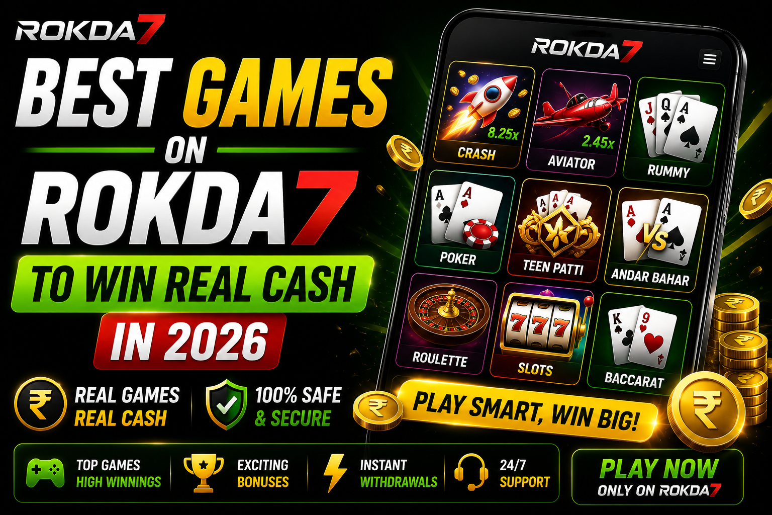 Top 10 best casino games on rokda7 ranked — slots, crash, Teen Patti